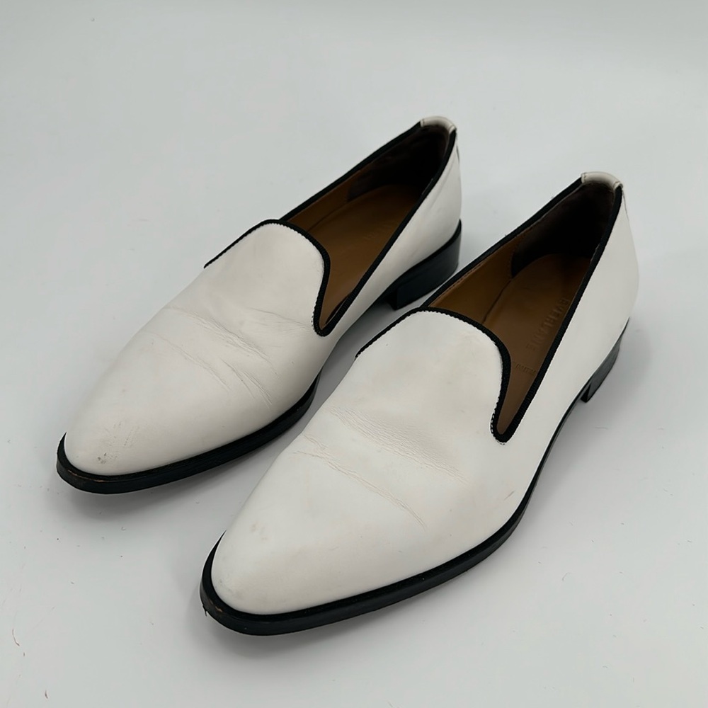 Everlane The Modern Smoking Loafer White Black | Sz 9.5